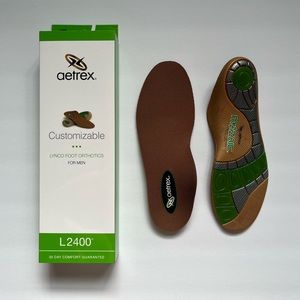 Men's aetrex insoles, Multiple sizes,
Color: green/tan